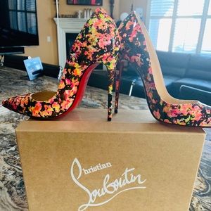 So Kate patent granite multi color heels